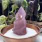 Rose Quartz Flame with Iron Quartz Inclusions