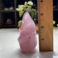 Rose Quartz Flame with Iron Quartz Inclusions