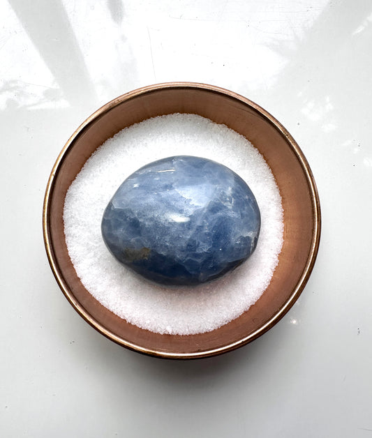 Blue Calcite Palm Stone